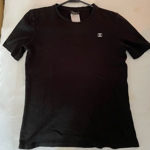 chanel uniform black xs t shirt